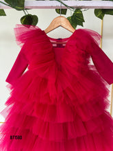 Load image into Gallery viewer, BT1580 Ruby Glow Party Dress - Warm Elegance for Chilly Evenings