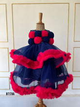 Load image into Gallery viewer, BT1786 Enchanted Evening - Navy & Fuchsia Baby Party Dress