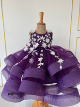 Load image into Gallery viewer, BT1863 Majestic Amethyst: Regal Purple Floral Gown