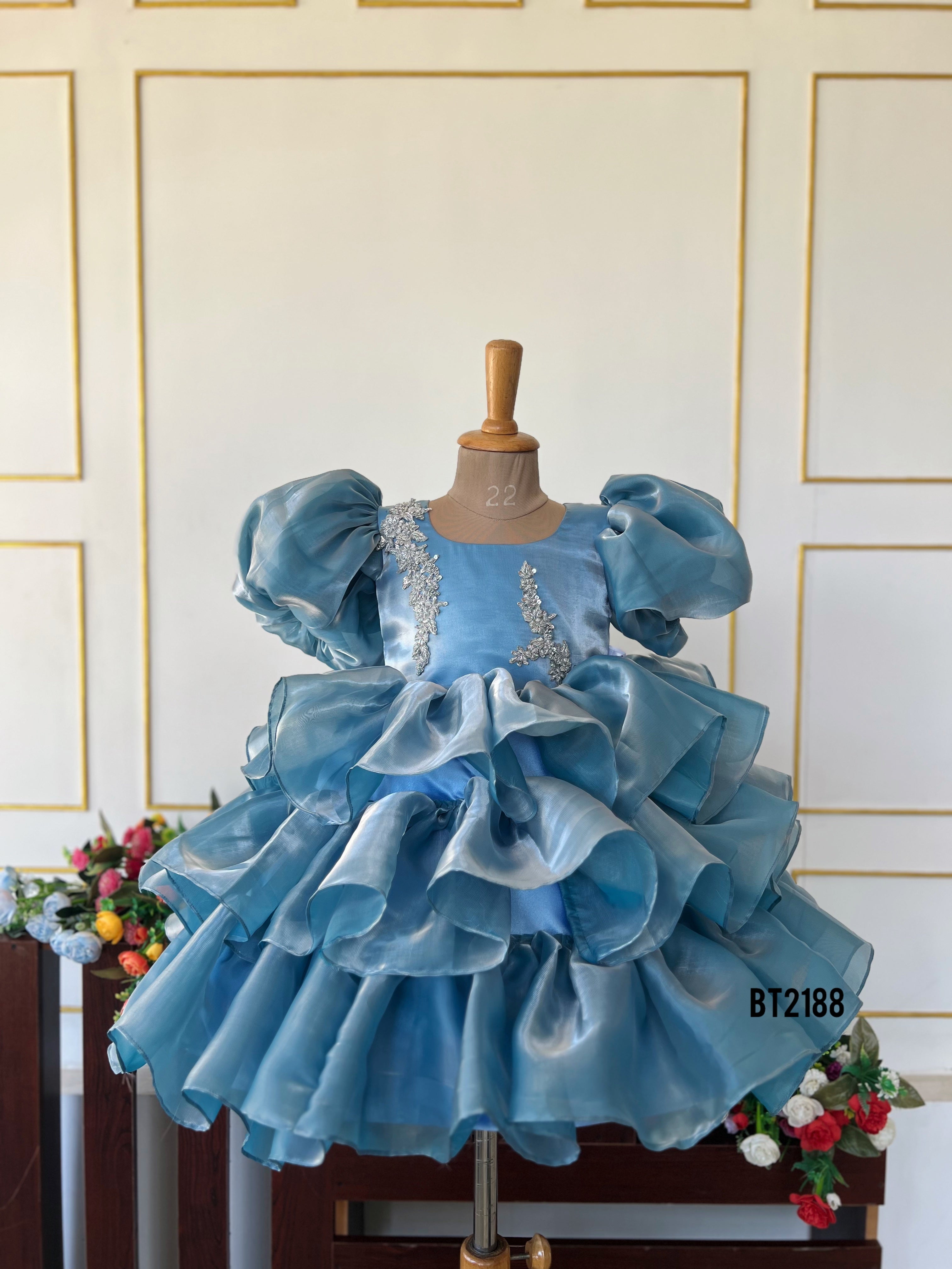 BT2188 Fairy Blue Ruffle Dress: A Dreamy Look for Little Princesses ✨👗 –  BabyTeen Fashion