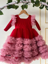 Load image into Gallery viewer, BT1584 Crimson Cheer Festive Frock
