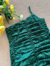 Load image into Gallery viewer, BT1624 Emerald Elegance: Chic Shimmer Dress for Tiny Trendsetters