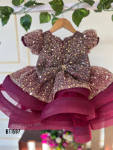 Load image into Gallery viewer, BT1597 Burgundy Bliss Sparkle Elegance Party Dress