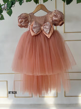 Load image into Gallery viewer, BT1628 Peach Perfection: A Sequined Spectacle for Little Shining Stars