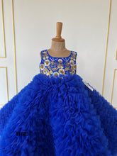 Load image into Gallery viewer, BT1903 Royal Blue Blossom: Luxurious Baby Party Dress