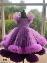 Load image into Gallery viewer, BT1631 Lavender Butterfly Dreams - Majestic Party Frock for Tots
