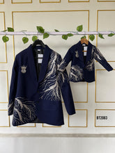 Load image into Gallery viewer, BT2083 🌌 Little Prince’s Navy Charm Party Wear Blazer For Little Boys 👑