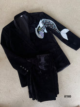 Load image into Gallery viewer, BT1995 Shark-Themed Velvet Boys Party Wear Suit for Bold Little Gentlemen