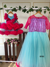 Load image into Gallery viewer, BT1513 Cerulean Blossom & Magenta Shimmer Duo - Partywear Sets