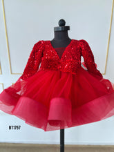 Load image into Gallery viewer, BT1757 Ruby Red Sparkle Dress for Little Showstoppers