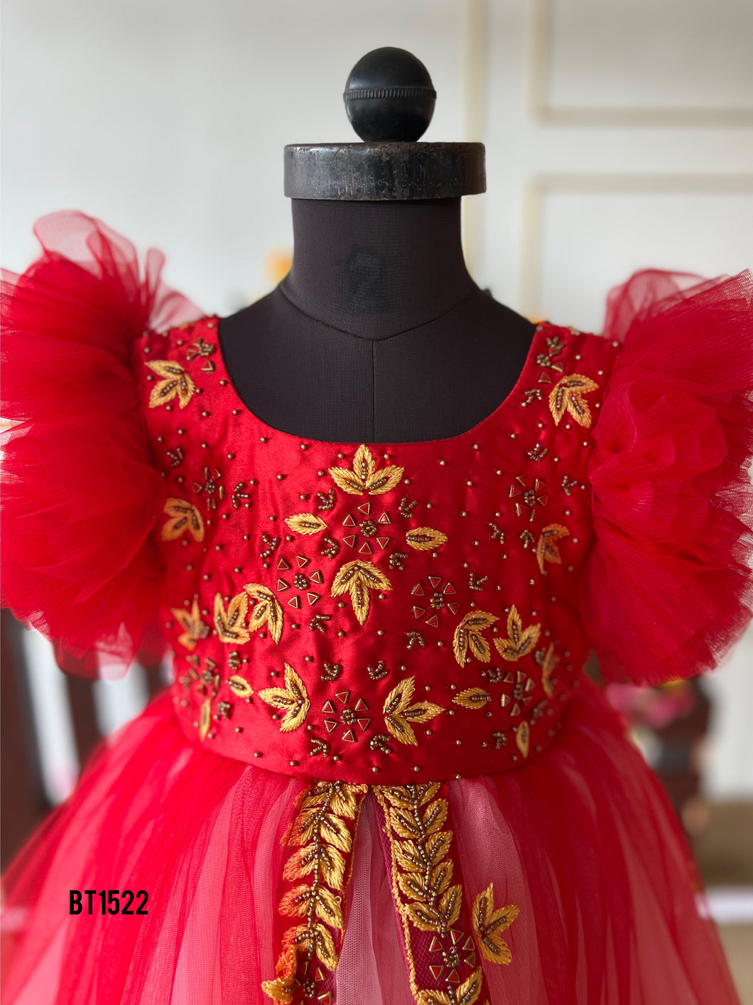 BT1522 Twinkle in Red – Baby's Festive Party Dress
