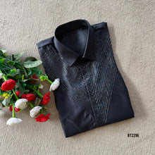 Load image into Gallery viewer, BT2296 ✨Dazzling Star Black Party Shirt – Dress Up Like a Prince!✨