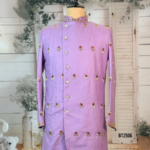 Load image into Gallery viewer, BT2506 Lavender Embroidered Dad Son Indo-Western Kurta | Custom Party Wear for Weddings & Family