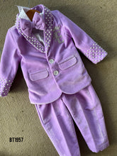 Load image into Gallery viewer, BT1957 Charming Lilac Pearl-Studded Party Wear Suit for Baby Boys