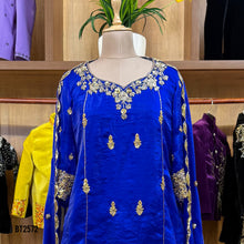 Load image into Gallery viewer, BT2572 Premium Women’s Party Wear Set – Royal Blue Embroidered Cape & Sharara Edition