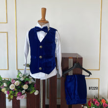 Load image into Gallery viewer, BT2251 💙 Royal Blue Velvet Suit – A Dapper Look for Your Little Gentleman! 👔✨