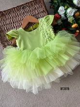 Load image into Gallery viewer, BT2078 🍏 Lime Love: A Playful Dress for Cherished Moments 🎈