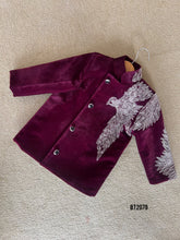 Load image into Gallery viewer, BT2079 🦅 Majestic Maroon: Eagle Embroidered Boys Party Wear Jodhpuri 🎉