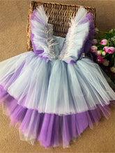 Load image into Gallery viewer, BT1519 Girls Ostrich Feather Multicolour Party wear Frock