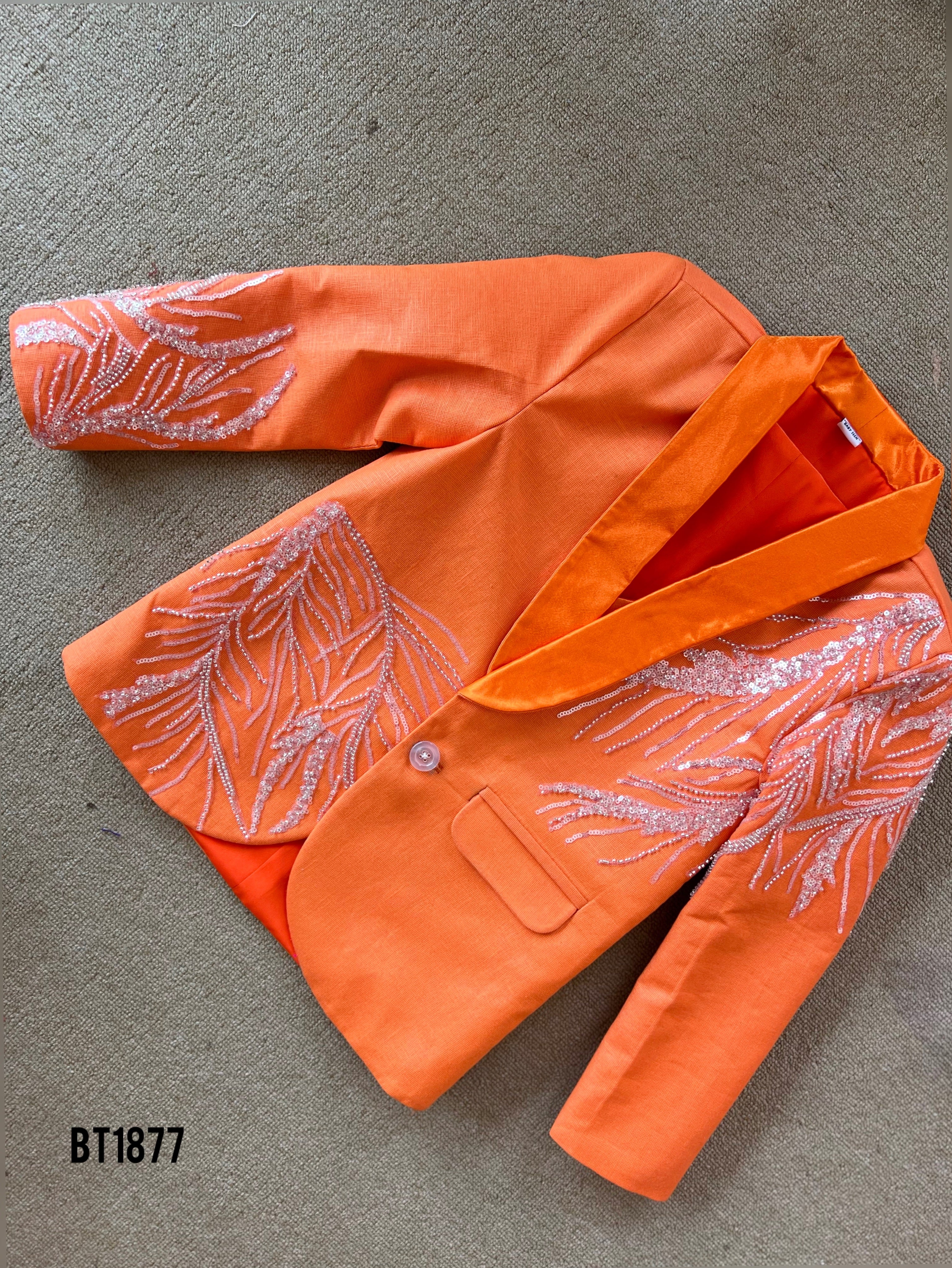 BT1877 Gleaming Coral - Embroidered Boys' Blazer