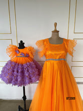 Load image into Gallery viewer, BT2009 🦋 Vibrant Orange & Purple Butterfly Dress – Perfect for Fairy-Tale Celebrations! 🧚♀️🎉