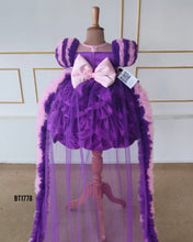 Load image into Gallery viewer, BT1778 Royal Ruffles Majestic Purple Peacock Party Dress