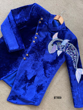Load image into Gallery viewer, BT1959 Elegant Blue Shark Embroidered Party Wear Jacket for Little Boys