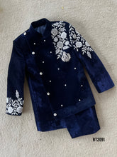 Load image into Gallery viewer, BT2091 🌌 Midnight Majesty: Elegant Navy Party Wear Ensemble for Little Princes 🌌