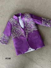 Load image into Gallery viewer, BT2140 Royal Purple Embroidered Party Wear Suit For Boys ✨👦