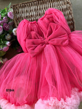 Load image into Gallery viewer, BT1644 Rosette Ribbon Pink Pompom Party Gown for Little Ones
