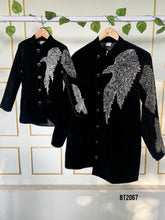 Load image into Gallery viewer, BT2067 🖤 Little Royal in Eagle Velvet Charm Party Wear For Boys 🖤