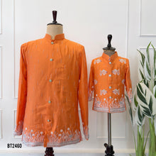 Load image into Gallery viewer, BT2460 Underwater Theme Embroidered Dad & Son Designer Jodhpuri Set 🌊🐚🧡