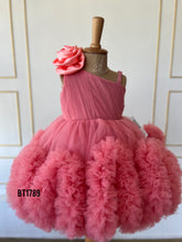 Load image into Gallery viewer, BT1789 Enchanted Rose – One-Shoulder Baby Party Dress