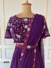 Load image into Gallery viewer, BT1679 Enchanted Amethyst: A Sparkling Purple Party Dress for Your Little Gem