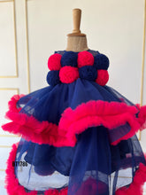 Load image into Gallery viewer, BT1786 Enchanted Evening - Navy &amp; Fuchsia Baby Party Dress
