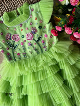 Load image into Gallery viewer, BT1521 Sparkling Lime Blossom Dress - A Delightful Choice for Little Celebrants!