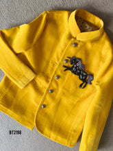 Load image into Gallery viewer, BT2198 🦄✨ Golden Unicorn Charm: A Magical Sherwani for Your Little Superstar! 🎭💛