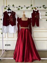 Load image into Gallery viewer, BT2076 🎩 Dapper Dreams: Red Velvet Junior’s Party Wear For Boys 🎈