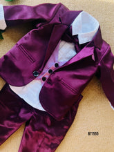 Load image into Gallery viewer, BT1555 Bordeaux Brilliance: Boys&#39; Luxe Satin Suit
