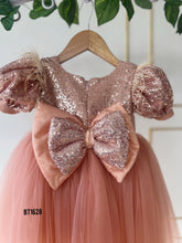 Load image into Gallery viewer, BT1628 Peach Perfection: A Sequined Spectacle for Little Shining Stars