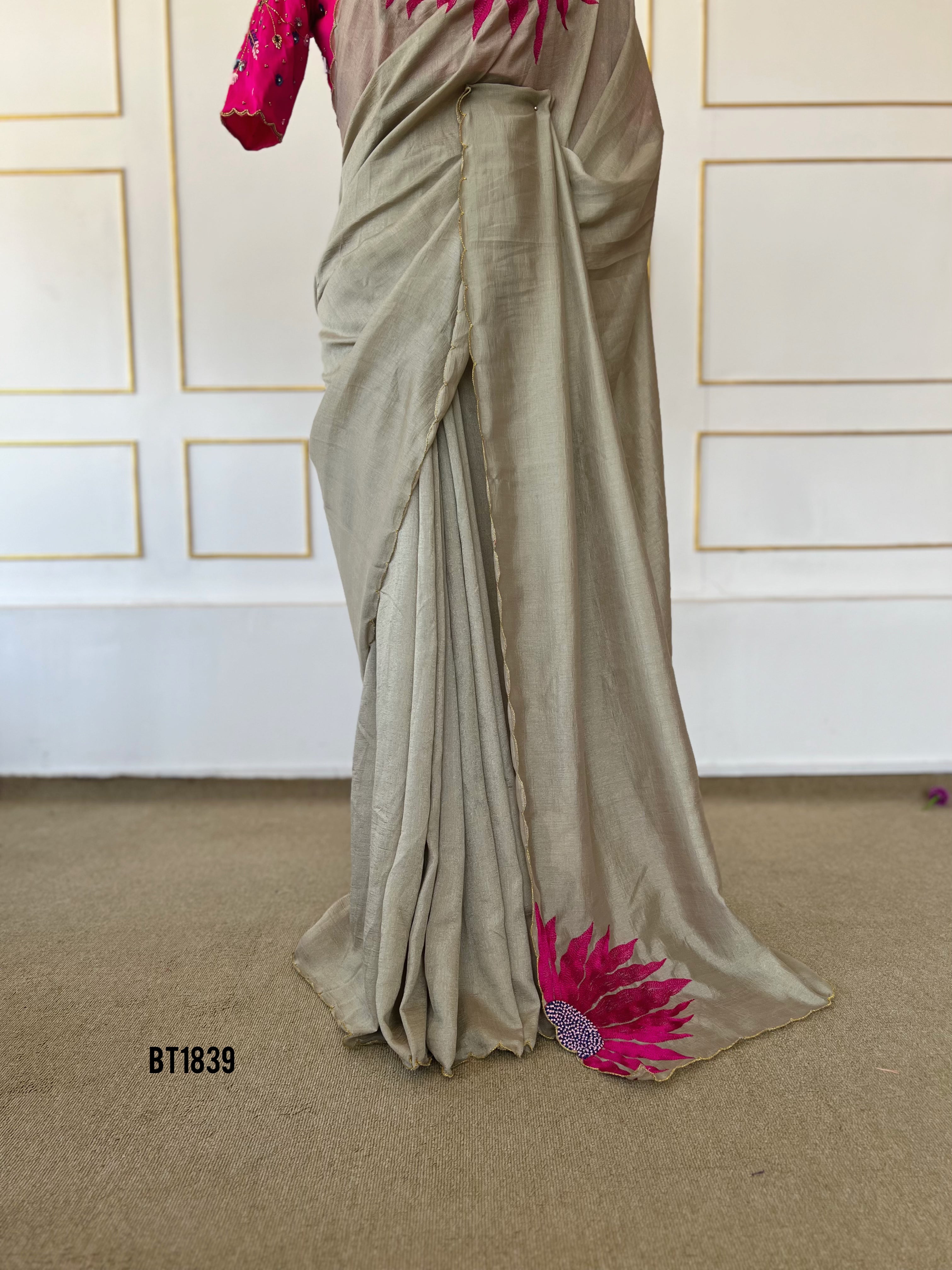 BT1839 Blush of Lotus  Elegance Saree