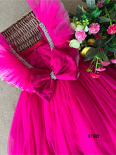 Load image into Gallery viewer, BT1602 Fuchsia Fantasy: The Fairy-Tale Party Gown for Little Stars
