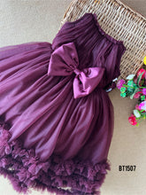 Load image into Gallery viewer, BT1507 Regal Plum Blossom Dress - Elegance for Your Little Star