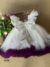 Load image into Gallery viewer, BT1747 Ethereal White & Amethyst Party Dress - Whispers of Elegance