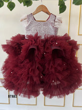 Load image into Gallery viewer, BT1683 Burgundy Brilliance Party Frock - Sparkle Like Never Before
