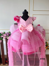 Load image into Gallery viewer, BT1510 Blossom Pink Floral Appliqué Gown - Baby Couture Elegance
