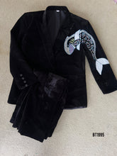 Load image into Gallery viewer, BT1995 Shark-Themed Velvet Boys Party Wear Suit for Bold Little Gentlemen