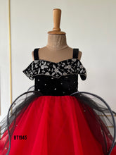 Load image into Gallery viewer, BT1945 Elegant Red and Black Baby Dress