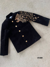 Load image into Gallery viewer, BT2089 ✨Golden Blaze: Regal Black Party Wear Jacket for Baby Boys ✨