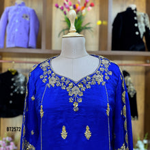 Load image into Gallery viewer, BT2572 Premium Women’s Party Wear Set – Royal Blue Embroidered Cape & Sharara Edition